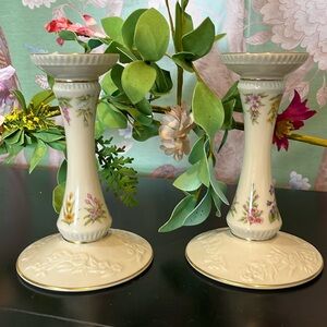 Pair of limited edition Lenox candlestick holders